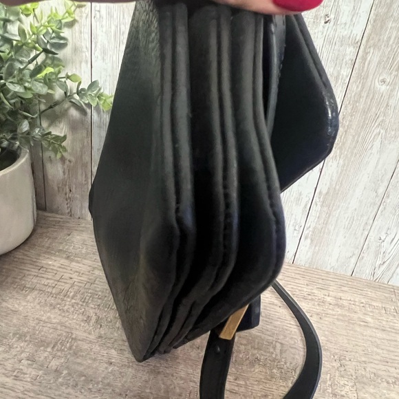 All Saints Ondine Black Leather Shoulder Bag Preppy Moto Classic Chic - Picture 8 of 10